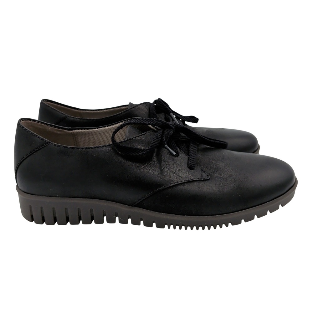 Dansko Libbie Black Leather Lace Up Oxford Comfort Shoes EU 37 US 6.5-7